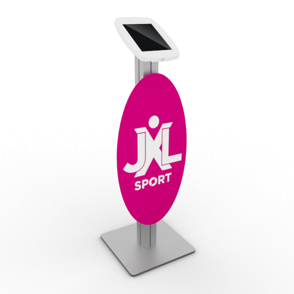 S1 iPad Tablet Oval Graphic Stand Kit - White / 9.7 iPad - iPad Tablet Stands