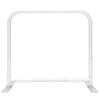 Small Half Wall Barrier Display with white curved metal frame