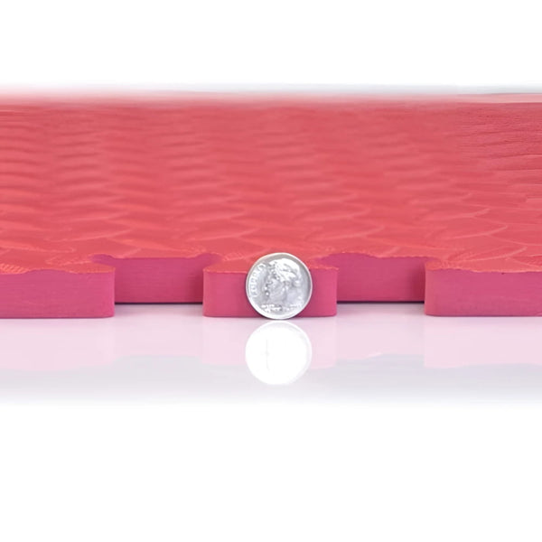 Pink wavy soft diamond pattern interlocking trade show foam floor mat