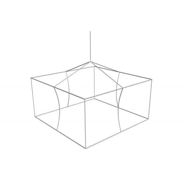 Wireframe square chandelier.