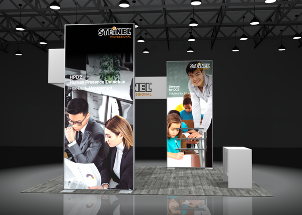 Steinel HPD2 human presence detection floor panel in Sync exhibit kit