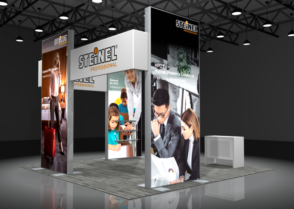 Steinel Sync 2-in-1 Backlit Hybrid Island Exhibit Kit booth