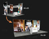 White Sync 2-in-1 Backlit Hybrid Island Exhibit Kit with modular booth