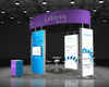 Purple curved overhead banner for Cardiva Medical Inc Sync 2-in-1 exhibit kit
