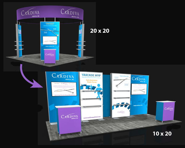 Purple and Blue Cardiva Medical Inc. Sync 2-in-1 Backlit Hybrid Exhibit