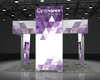 Purple and white geometric Sync 2-in-1 Backlit Hybrid Island Exhibit for Cytovance Biologics