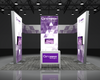 Purple and white geometric Sync 2-in-1 Backlit Hybrid Island Exhibit Kit H for Cytovance Biologics