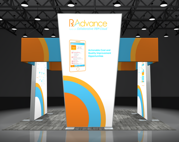 White and orange curved panel display for R&Advance PBX cloud solution in Sync 2-in-1 kit