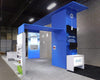 Blue Alula Sync 2-in-1 Backlit Hybrid Island Exhibit Booth