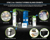 Sync 2-in-1 Backlit Hybrid Island Exhibit Kit K with blue and green modular booth