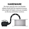 Black inflatable air pump with coiled hose for Triangle Backlit Inflatable Counter