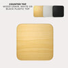 Triangle backlit inflatable counter with light wood grain top and rounded corners