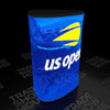 Blue illuminated Triangle Backlit Inflatable Counter with US Open branding