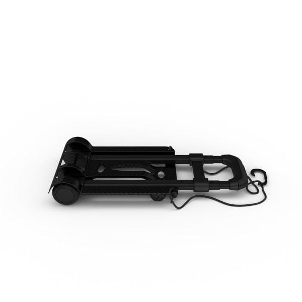 Black foldable trolley cart with wheels and handle for padded bags