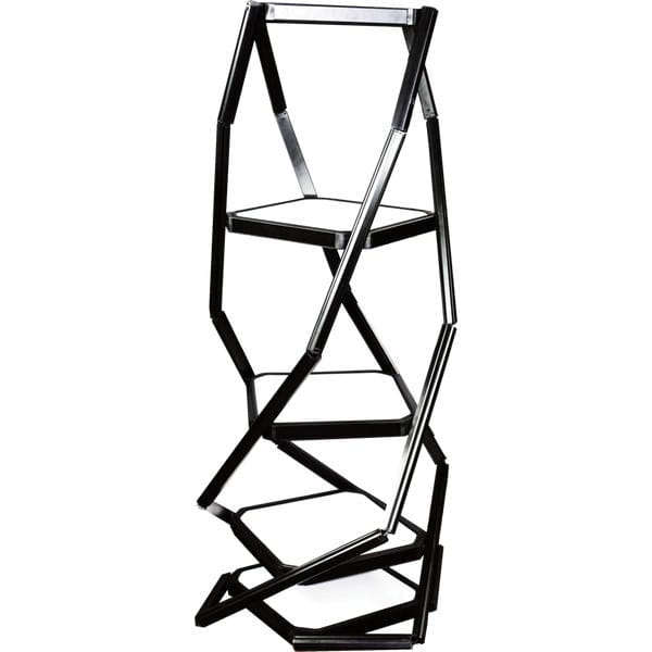 Black metal 3-tier Twist-Lock showcase tower with lights