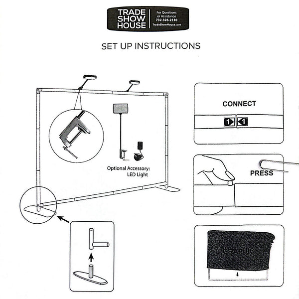 8ft Straight Tension Fabric Display Kit