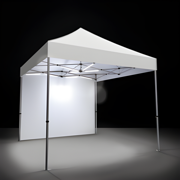 White USB LED pop-up canopy tent light kit with modern metal frame