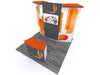 Orange and white 10x10 VHE-Modular Inline Exhibit Kit 08 booth with allergroup logo