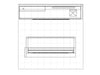 Black and white kitchen blueprint with two rectangular cabinets for 10x10 VHE-Modular Inline Exhibit Kit 15a