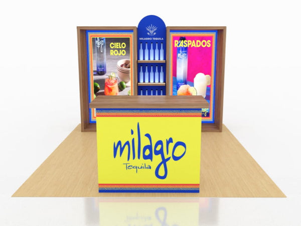 Milagro Tequila Display Counter in 10x10 VHE-Modular Exhibit Kit