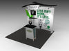 White and green 10x10 VHE-Modular Inline TV Exhibit booth with black countertop