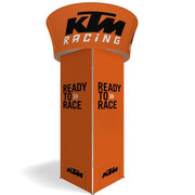 15ft Square Tension Fabric Tower Display with 10ft Rotating Circle Hanging Sign