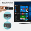 Black USB-C to HDMI adapter with blue lights for Windows 10 Pro Mini PC