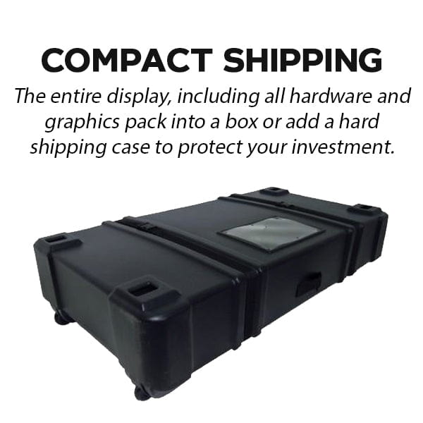 Black rugged X6 TV stand case with reinforced corners and lid window