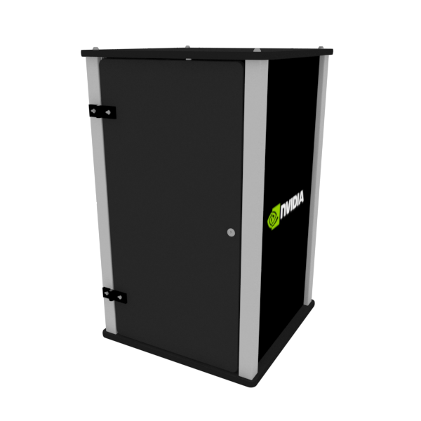 Our XLC2 Black Locking Storage Counter is made of durable aluminum extrusions and rigid, plastic sintra panels.