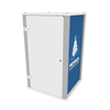 Our XLC2 White Locking Storage Counter is made of durable aluminum extrusions and rigid, plastic sintra panels.
