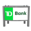 TD Bank green and white logo sign on XRC2 Backlit Locking Storage Counter