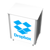 White Dropbox display box with blue logo in XRC4 Backlit Locking Storage Counter