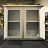 XRC7 backlit locking storage counter with white double-door frosted glass display