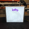 Sleek XRC7 backlit locking storage counter with topographic lines and Lofty logo