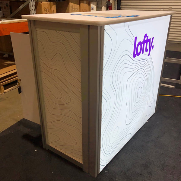 Modern XRC7 backlit locking storage counter with lofty logo