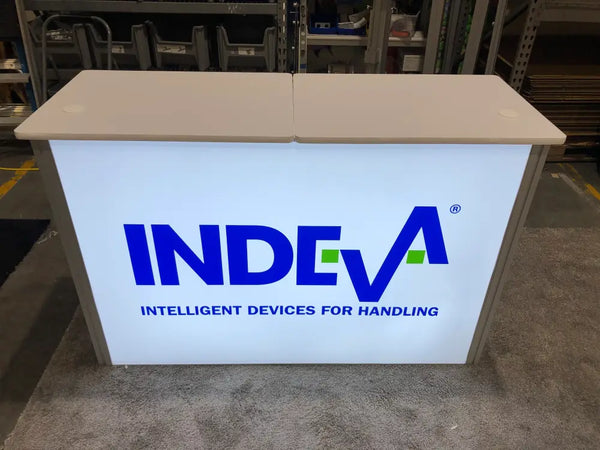 XRC9 Backlit Storage Counter with White Illuminated Display and Indeva Logo