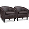 Set of 2 Faux Leather Club Chairs - Espresso