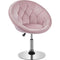 Modern Leather Tufted Height Adjustable Swivel Barrel Chair - Pink