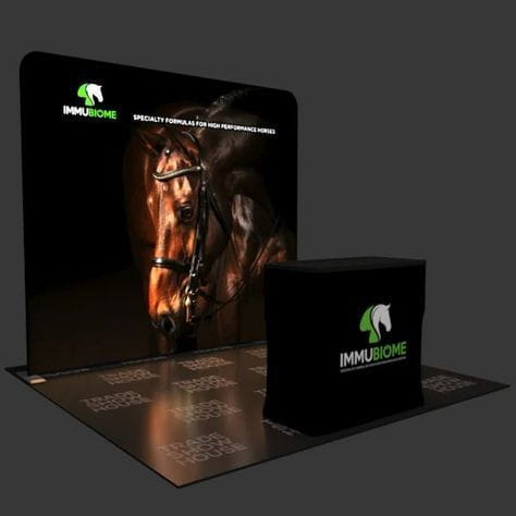 Our 10ft Backlit Tension Fabric Display Kit is an ultra-bright and vivid portable backlit trade show display