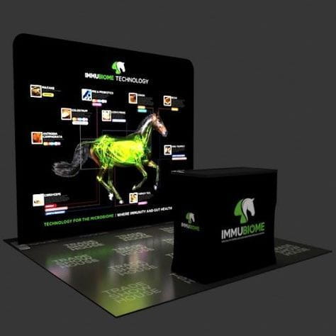 Our 10ft Backlit Tension Fabric Display Kit is an ultra-bright and vivid portable backlit trade show display