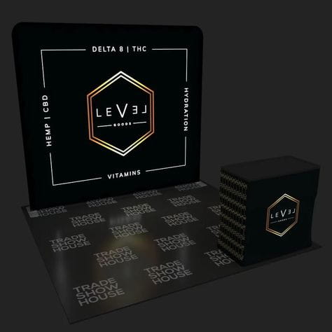 Our 10ft Backlit Tension Fabric Display Kit is an ultra-bright and vivid portable backlit trade show display