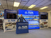 Our most popular 10ft Backlit Tension Fabric Display is an ultra-bright and vivid portable backlit trade show display