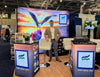 Our most popular 10ft Backlit Tension Fabric Display is an ultra-bright and vivid portable backlit trade show display