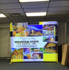 Our most popular 10ft Backlit Tension Fabric Display is an ultra-bright and vivid portable backlit trade show display