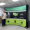 Green and black WCS facilities management promo banner on 10ft curved pop up display