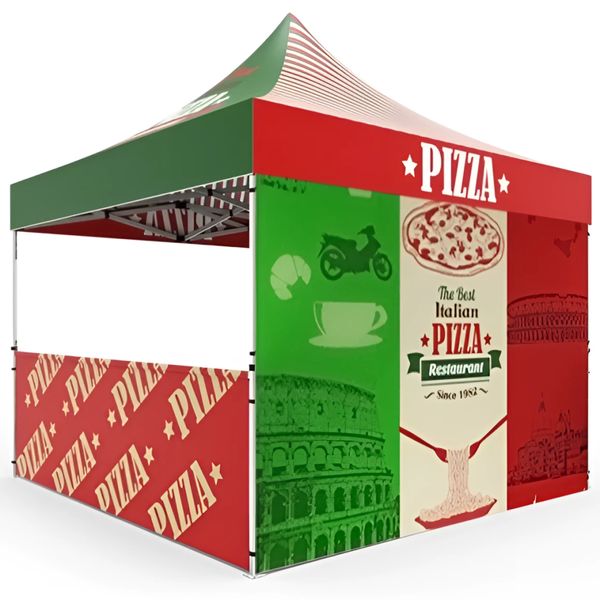 10ft Italian pizza pop-up tent in red, green, white with graphics