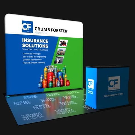 Our 10ft Straight Tension Fabric Display Kit is a sleek and modern style backdrop that features aluminum tube system