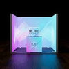 Our 10x10 Frameless SEG Lightbox Display Kit 02 combines one 10ft and two 3ft Displays for a more private inline booth