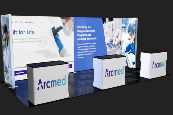 Our 10x20 Frameless SEG Lightbox Display Kit 03 features two 10ft Displays paired side by for a seamless 20ft light box