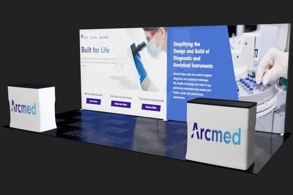Our 10x20 Frameless SEG Lightbox Display Kit 02 features two 10ft Displays paired side by for a seamless 20ft light box